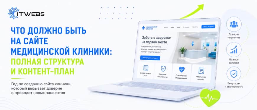 Что должно быть на сайте медицинской клиники: полная структура и контент-план для привлечения пациентов