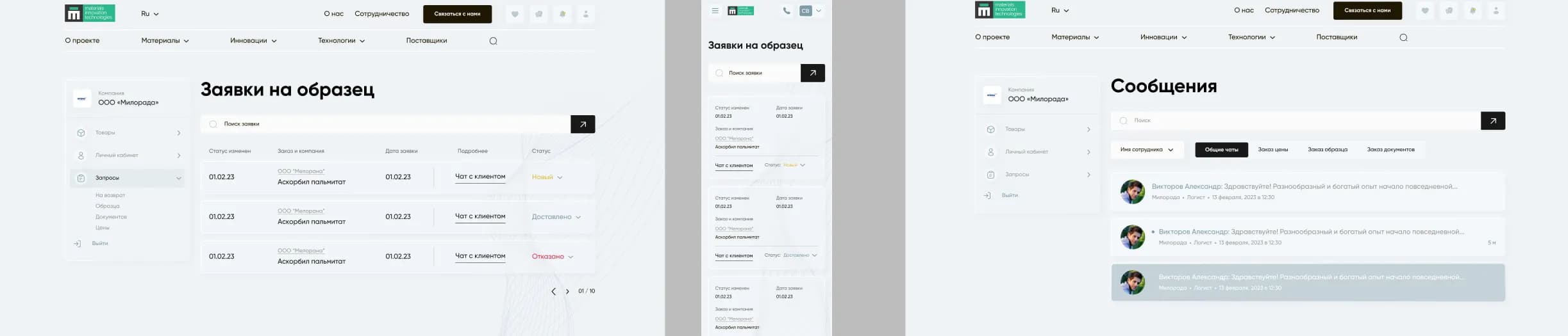 Разработка платформы Ингредиенты